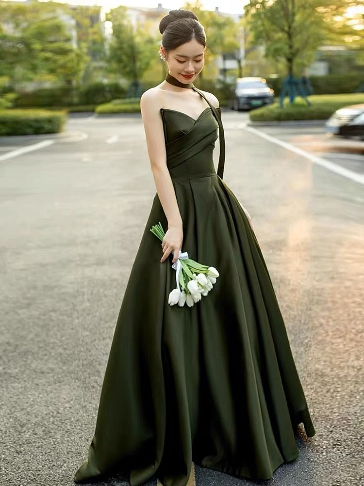Satin Bridal Dress,strpless bridesmaid Dress, Vintage Wedding Dress , – Jan  Bridal