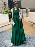 Halter evening dress,  temperament green prom dress, wedding guest dress
