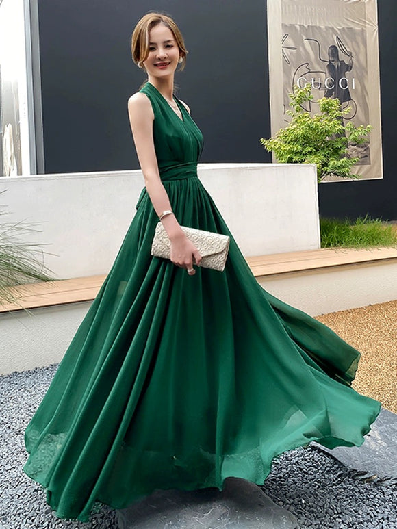 Halter evening dress, temperament green prom dress, wedding guest dres Jan Bridal Halter evening dress, temperament green prom dress, wedding guest dres Jan Bridal
