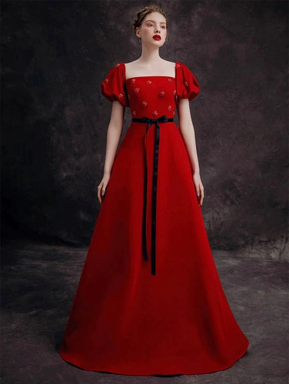 Off Shoulder Prom Dress,red Party Dress,chic Evening Dress,unique Red Dress