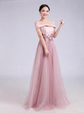 Off Shoulder Prom Dress, Pink Prom Dress, Sweet Party Dress,formal Wedding Guest Dress