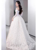 Elegant wedding dress,  lace wedding dress, long-sleeve wedding dress, luxury wedding dress