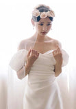 Simple bridal Dress,Off Shoulder white bridal dress, mermaid wedding Dress