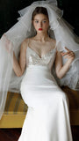 Spaghetti Strap Wedding Dress, Luxury Wedding Dress, Sexy Wedding Dress