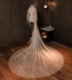 Long veil, bridal trailing veil, super fairy nail bead veil