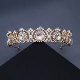 Classic round tiara, vintage, luxury hollowed-out bridal wedding head accessories