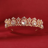 Classic round tiara, vintage, luxury hollowed-out bridal wedding head accessories