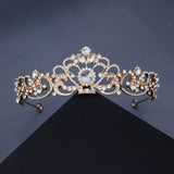 Noble Queen Stage Accessories, Baroque Retro Headband, Alloy Crown, Bridal Wedding Head Accessories