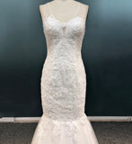 Mermaid bridal dress, white wedding dress,sexy backless wedding dress