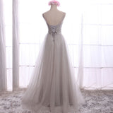 Crystal Lace Long Prom Dress, Elegant A Line Party Dress, Sleeveless Floor Length Lace Up Back Summer Dress
