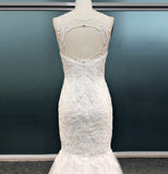Mermaid bridal dress, white wedding dress,sexy backless wedding dress