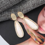 Temperamental drop earrings, long style retro, sequined acrylic earrings, 14K gold, personalized curved metal earrings,925 silver needle