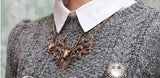 Men and women retro short collarbone metal exaggerated accessories, female elk head necklace