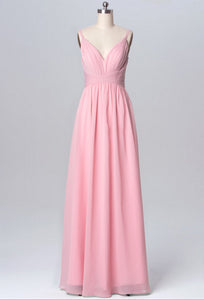 Pink Bridesmaid Dress ,Spaghetti Strap Prom Dress , Formal Occasion Dress Party Dress