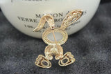 Opal pearl color diamond rabbit, women's top grade zircon brooch , suit brooch