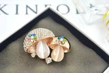 Chic Inlaid rhinestones, cute  brooch ,little mushroom brooch
