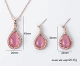 Fashion bridal necklace stud earrings 2 piece set, women's crystal jewelry set