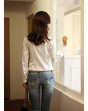 Spring and Autumn , professional white shirt, long sleeve collar bottom shirt top, chiffon blouse,offices
