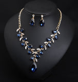 Crystal Leaves Necklace Earring Set, Fashion Accessories, bridal accessories