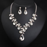 Crystal Leaves Necklace Earring Set, Fashion Accessories, bridal accessories