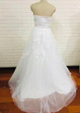 Simple bridal dress,strapless bridal dress,white wedding dress