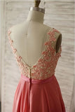 Candy pink prom dress,sleeveless bridesmaids dress,chiffon prom dress