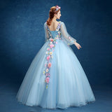 fairy party dress,fancy ball gown dress with appliuqe,v-neck pincess dress
