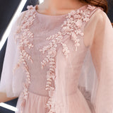 noble and elegant prom dress,blushing pink bridesmaids dress