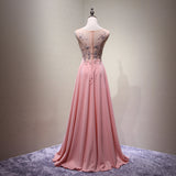 Sleeveless prom dress,pink party dress,beaded prom dress,chic bridesmaid dress