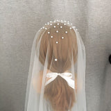 bridal veil, beaded  fashion headdress, wedding dress accessories