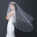 Wedding veil, bridal veil headdress, super fairy, simple short style, white Sen nail beads