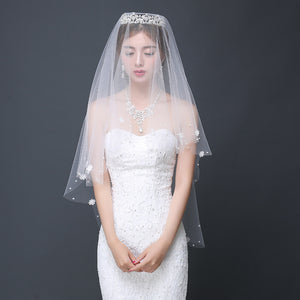 Wedding veil, bridal veil headdress, super fairy, simple short style, white Sen nail beads