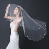 Wedding veil, bridal veil headdress, super fairy, simple short style, white Sen nail beads