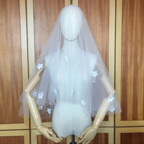 super fairy wedding veil, new bridal soft flower short style