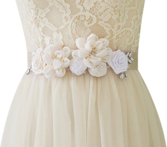 Mediterranean style, bridal belt, flower children's wear decoration, rose flower diamond waist seal